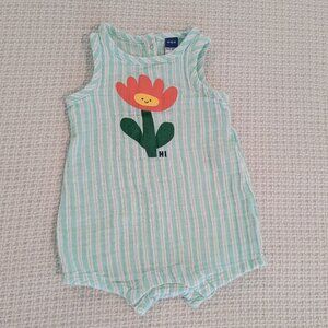 🛍️ BUNDLE ONLY • Old Navy Striped Flower Romper 6-12 months